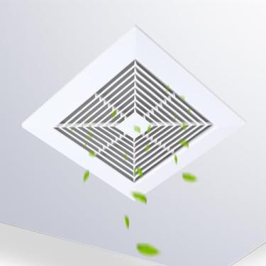 Imagem de Baquler Capa de ventilador de banheiro de exaustão grade de ventilador de teto de banheiro com molas capa de ventilação de substituição de plástico suporte de parede para teto quadrado para ventilador