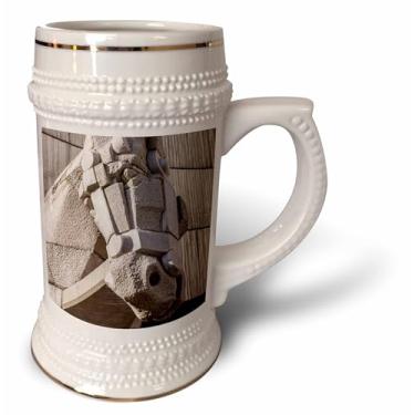 Imagem de 3dRose Bulgária, Shumen, Criadores do Monumento Búlgaro - Caneca Stein, 530 ml, 640 ml, branca