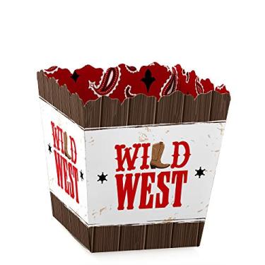 Imagem de Big Dot of Happiness Western Hoedown – Mini caixas de lembrancinhas de festa – Wild West Cowboy Party Treat Candy Boxes – Conjunto de 12