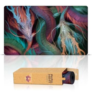 Imagem de Paramint Dragons (Stitched) - MTG Playmat by Clint Cearley - Compatible with Magic The Gathering Playmat - Play MTG, YuGiOh, TCG - Original Play Mat Art Designs & Accessories