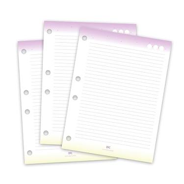 Imagem de Refil de Folhas para Fichário Universitário com 96 folhas Decoradas - Lilás e Amarelo