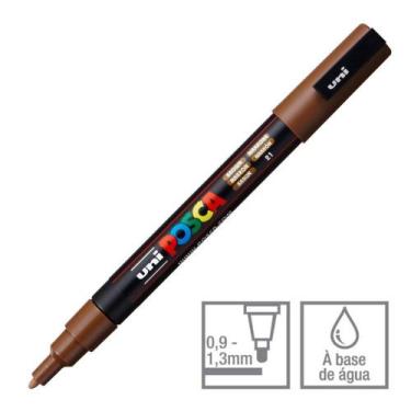 Imagem de Marcador Posca Uni-ball Pc-3m Marrom 21 55.4405 1 ed - Uni Ball
