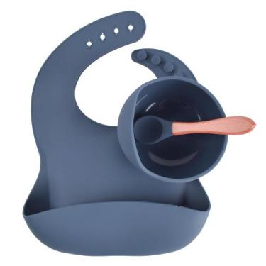 Imagem de Kit de Silicone Com 3pçs Introdução Alimentar Bowl Colher E Babador - 