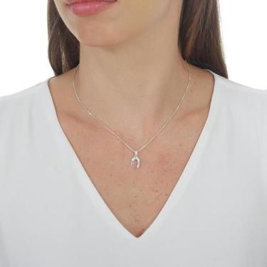 Imagem de Colar Feminino com Pingente de Ferradura Gargantilha Prata - Enzara Jó