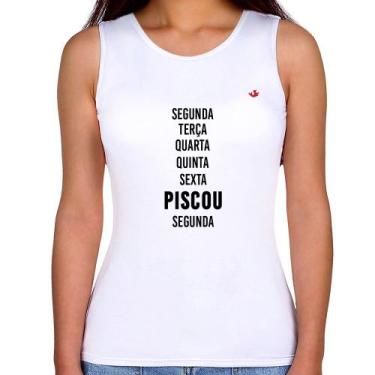 Imagem de Regata Feminina Piscou, segunda - Foca na Moda, Branco, GG