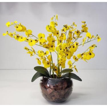 Imagem de Arranjo de Flores Orquídea Artificial Toque Real Com Vaso - La Caza St