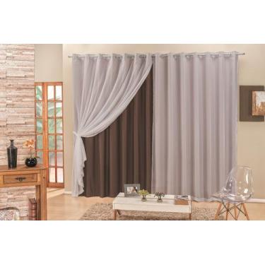 Imagem de Cortina Elegance Para Varão Simples 4 Metros x 2,50 Semi Blackout com 
