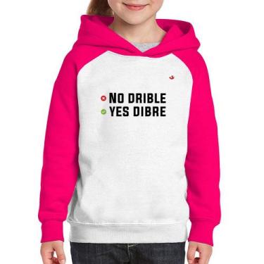 Imagem de Moletom Infantil No drible, yes dibre - Foca na Moda, Branco, Rosa, 6