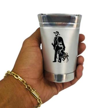 Imagem de Copo cuia alumínio redonda boca quadrada 300 ml tereré água sucos cerv