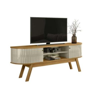 Imagem de Rack Bancada Valencia para TV 75 Polegadas Cor Cumaru e Opala - Madete