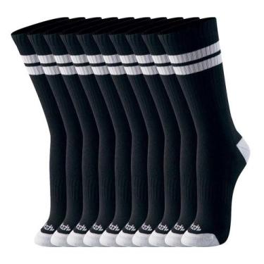 Imagem de Kit 10 Meias Mash Esportiva Cano Longo Masculina 211.08, Preto