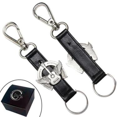 Imagem de Chaveiro SLIM Country Pingentes Personalizado Violão e Asas Fecho Mosq