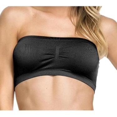 Imagem de Soutien Top Faixa Sem Costura Sem Alça S/ Bojo - Prime Lingerie, Preto
