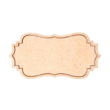Imagem de Aplique Placa Com Moldura Bandeja Em Mdf Artesanato C/ 2 Peças - Metal