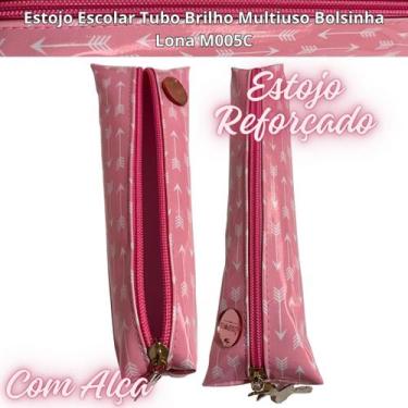 Imagem de Estojo Escolar Tubo Brilho Multiuso Bolsinha Lona M005C - Losamores