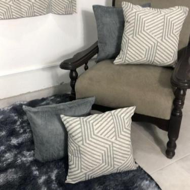 Imagem de Combo Cortina Sala Estampada 2,00x1,70m + 4 Almofadas Cheias - Angel D