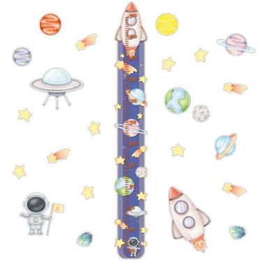 Imagem de Régua Crescimento e Adesivos Decorativo Infantil Astronauta - SHD Sole