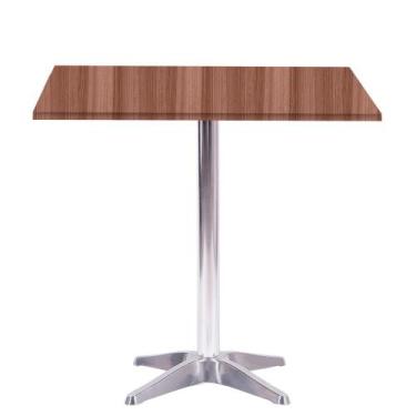 Imagem de Mesa Delta em Alumínio 75 cm (Alt) Base em X Tampo MDP Quadrado 80 cm 
