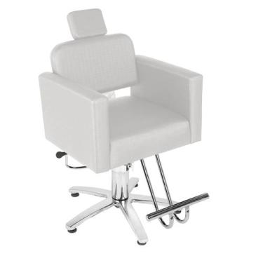 Imagem de Cadeira Cabeleireiro Toscana Encosto Fixo - Pé Pentapé - CC&S, Branco