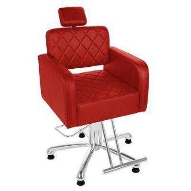 Imagem de Cadeira Cabeleireiro Bérgamo Reclinável Vermelho - CC&S, VERMELHO