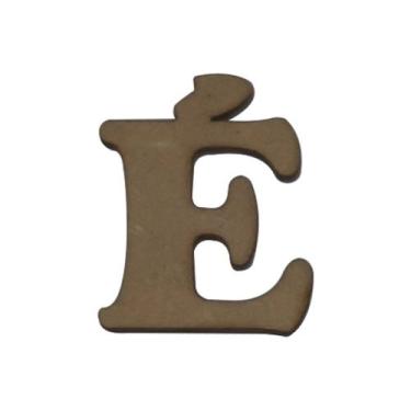 Imagem de Letras com Acento para Aplique Artesanato 2,5cm Kit 50un Mdf Madeira -