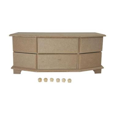 Imagem de Comoda Retangular 6 Gavetas 33cm Mdf Madeira - ATACADÃO DO ARTESANATO 