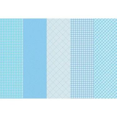 Imagem de Tecido Estampado Para Patchwork - Basics For All - Xadrez Azul Claro (