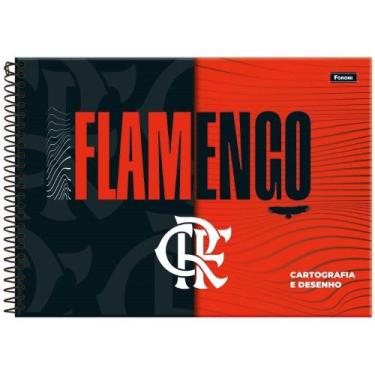 Imagem de Caderno de Cartografia Espiral Foroni  Capa Dura Flamengo 80 Folhas - 