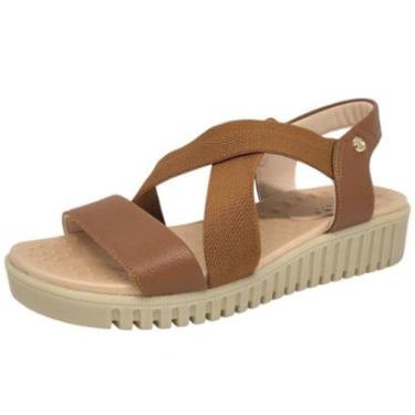 Imagem de Sandália Feminina Anabela Flexível Conforto Casual Lia Line-Feminino