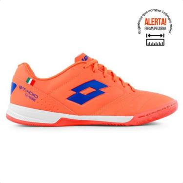 Imagem de Chuteira Futsal Lotto Stadio Classic B700 Masculina, 41, Laranja, Azul