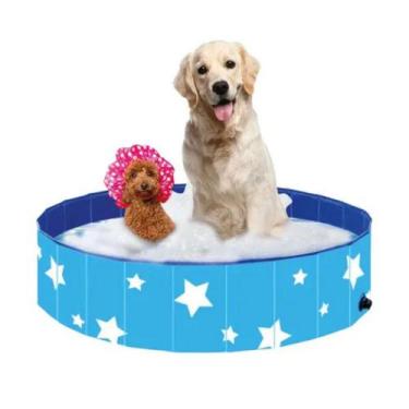 Imagem de Piscina para pets animais de estimação cães e gatos 80x30 Azul - Mina 