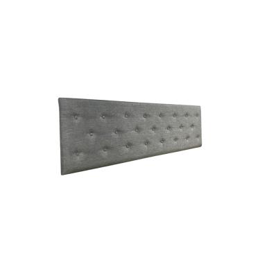 Imagem de Cabeceira Estofada Queen Capitonê Não é Segredo Linho Cinza 160x60