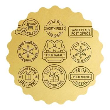 Imagem de Kit 9 Cortadores Natal Selos Cartinhas - DOCE IMPRESSO,  9cm