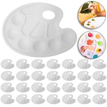 Imagem de Kit 30 Bandejas Paleta Godê Para Pinturas Tinta Aquarela Escolar Artes