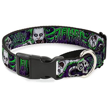 Imagem de Buckle-Down "Suicide Hahahaha Skull Coleira para cachorro, roxos/verdes, 3,8 cm/45,7-81,2 cm/Grande