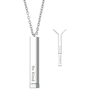 Imagem de Be Kind Of A B Colares para mulheres, mensagem oculta, Best Friends, Irmãs, irmandades, inspirador, bar, colar de aço inoxidável, presente inspirador para mulheres, Aço inoxidável, Sem Pedra Preciosa