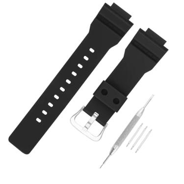 Imagem de JETHENG Pulseira masculina de resina compatível com Casio G-Shock 21 mm × 16 mm GBA800 GBA-800 GBD800 GBD-800 (preto)