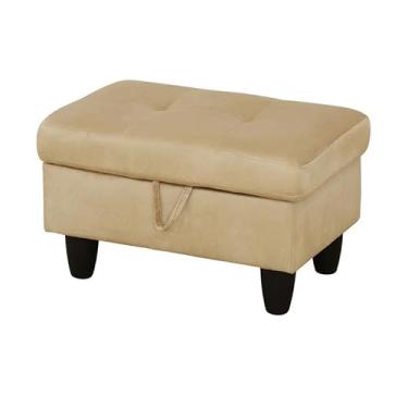 Imagem de Uneeruiqy Sofá de flanela bege para sala de estar sofá otomano para escritório em casa, quarto sala de estar, sofá com forte capacidade de carga, sofá pequeno