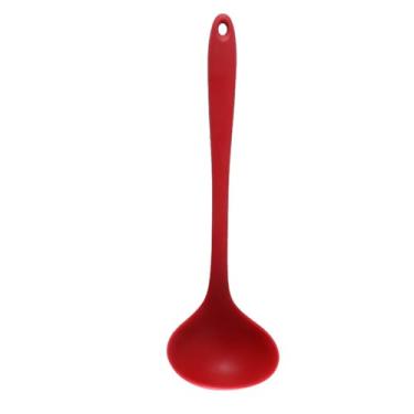 Imagem de Colher de Servir Concha de Sopa de Silicone 11,2 pol. Utensílios de Cozinha Resistentes Ao Calor para Casa (Vermelho)