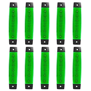 Imagem de FABOOD F Pacote com 10 DC 12 V Verde 9,7 cm 6 Luzes LED Marcador Lateral de Reboque Barra de Luz Luz Indicadora de Sinal Traseiro Frontal Faixa de Luz Lâmpada Impermeável para Trailer Caminhão Van Pickup ATV UTV RV Camper