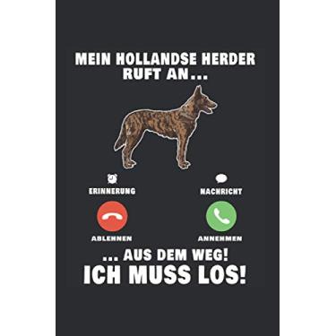 Imagem de Hollandse Herder Notizbuch: Hollandse Herder Anruf Holländischer Schäferhund / 6x9 Zoll / 120 gepunktete Seiten Seiten