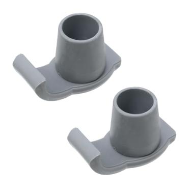 Imagem de Risbay 1 par de almofadas de substituição para pés de andador de PVC cinza para andadores de esqui, ajuste universal, deslizadores de esqui para idosos