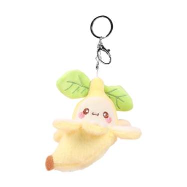 Imagem de Almencla Chaveiro de pelúcia de banana fofo, chaveiro de carro, brinquedo de pelúcia de fruta engraçado, boneca de banana para mulheres, crianças, presentes de, Amarelo