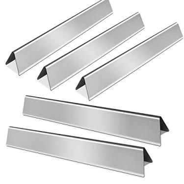 Imagem de Peças de substituição para churrasqueira a gás de 44,5 cm para Weber Genesis Série 300 E310 E320 E330 S310 S320 S330 EP/CEP-310 EP/CEP-320 EP/CEP-330, pacote com 5 placas de aquecimento de barra de sabor de aço inoxidável
