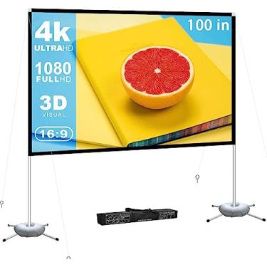 Imagem de WEDIOU Filme Exterior Portátil Da Tela do Projetor: Telas de Projeção Traseiras Dobráveis 4K Suporte para Acampamento Viagem Quintal Vídeo 100 Polegada