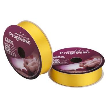 Imagem de Fita de Cetim Progresso 30mm 50 Mts Amarelo Gema 763