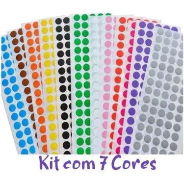 Imagem de Etiqueta Lisa Redonda 15mm C/ 700 Bolinhas Coloridas Pimaco - Etiqueta