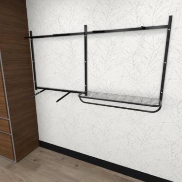 Imagem de Arara de roupas closet quarto com 13 peças regulável 200x100 cm cor pr