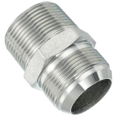 Imagem de PATIKIL Conector adaptador de tubo 1-5/20.3 cm macho 37 ° Flare JIC x 1-1/10.2 cm macho R encaixe de tubo restritor de alimentação de óleo conector hidráulico para sistema de tubulações de água a