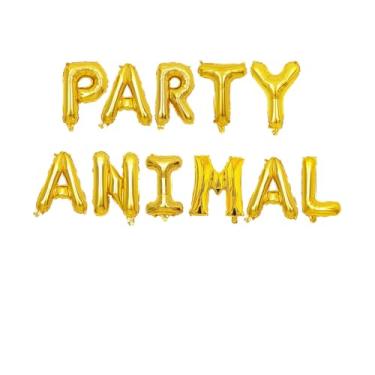 Imagem de KUNGOON Party Animal Birthday Balloon for Baby,Zoo Party Decor,Circus Party Decor for Baby Showers,Letter Foil Balloons for Jungle Safari Animal Birthday Party Supplies.